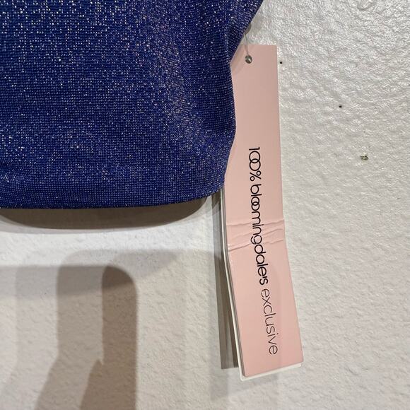 Aqua Swim Blue Metallic Twist Front Bikini Swim Top Sz M NWT - Picture 6 of 9